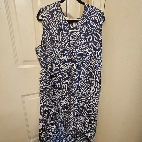 Nic + Zoe Blue & White Soft Linen Dress - Picture 1 of 6